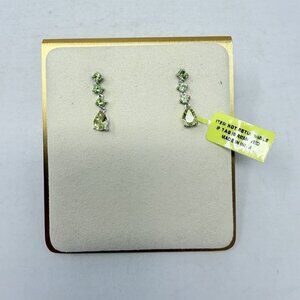 Shop LC Ouro Verde Quartz/Hebei Peridot Sterling Silver Drop Earrings 5497